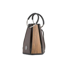 Load image into Gallery viewer, ELENA handbag made of real wood and black cowhide
