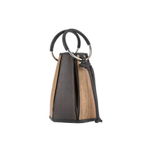Load image into Gallery viewer, ELENA handbag made of real wood and black cowhide
