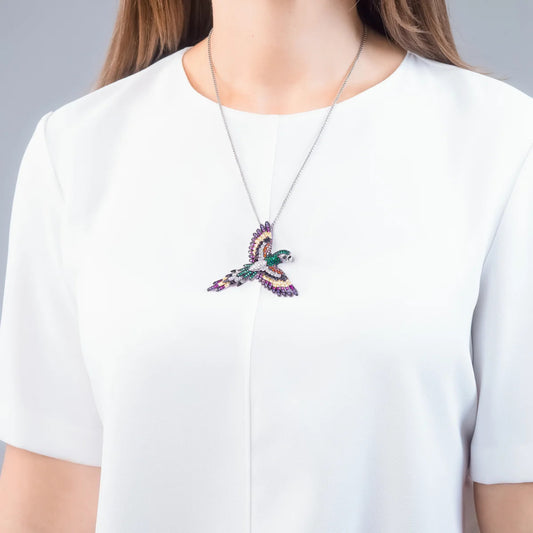 Seinerzeit Falco Papagei Anhänger mit Kette – Farbenfroher Design-Schmuck im Allgäu Online Shop