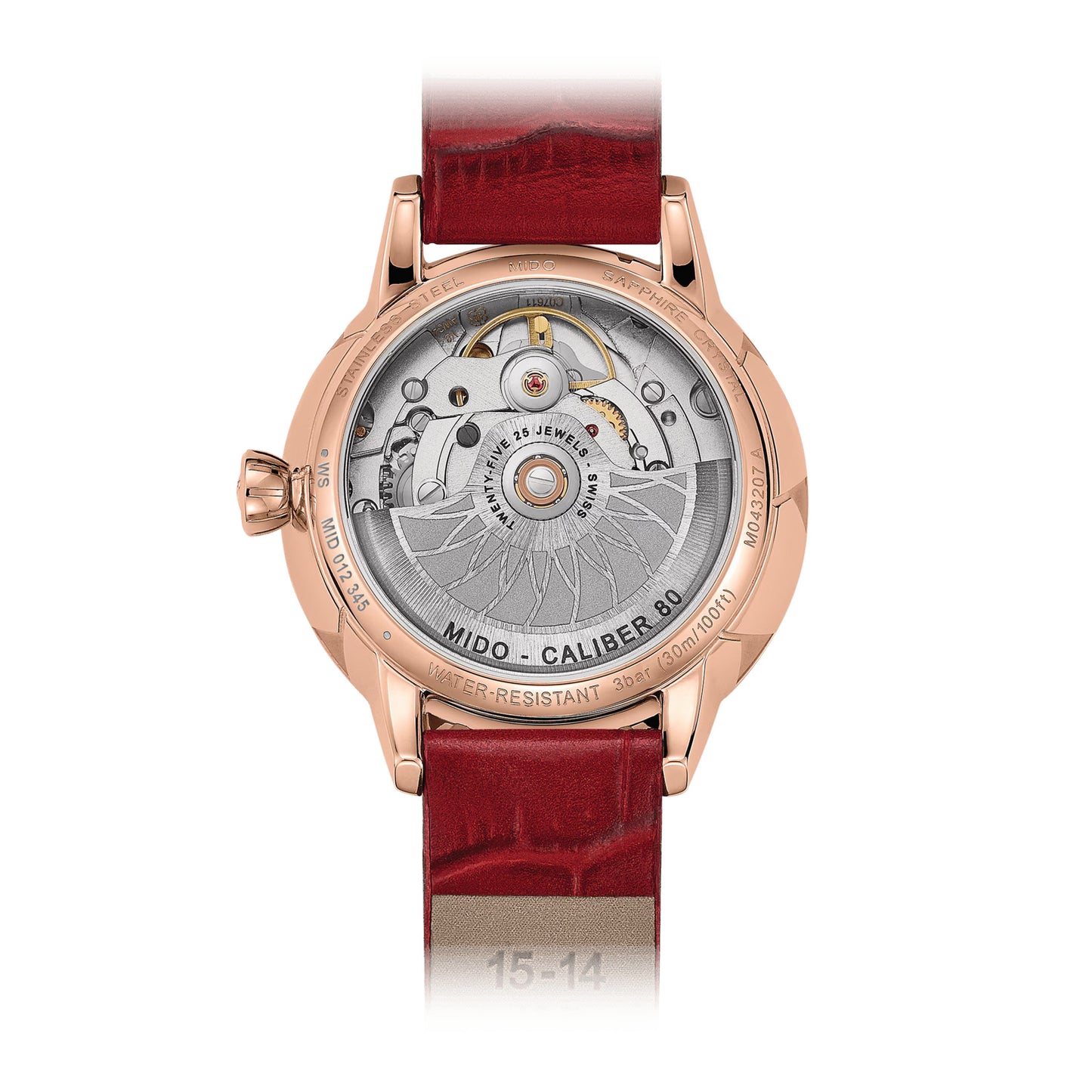 MIDO Armbanduhr Rainflower M043.207.36.118.00 – Automatik Damenuhr mit Rubinen & Perlmutt