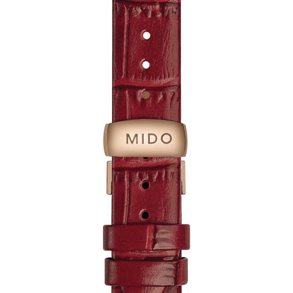 MIDO Armbanduhr Rainflower M043.207.36.118.00 – Automatik Damenuhr mit Rubinen & Perlmutt