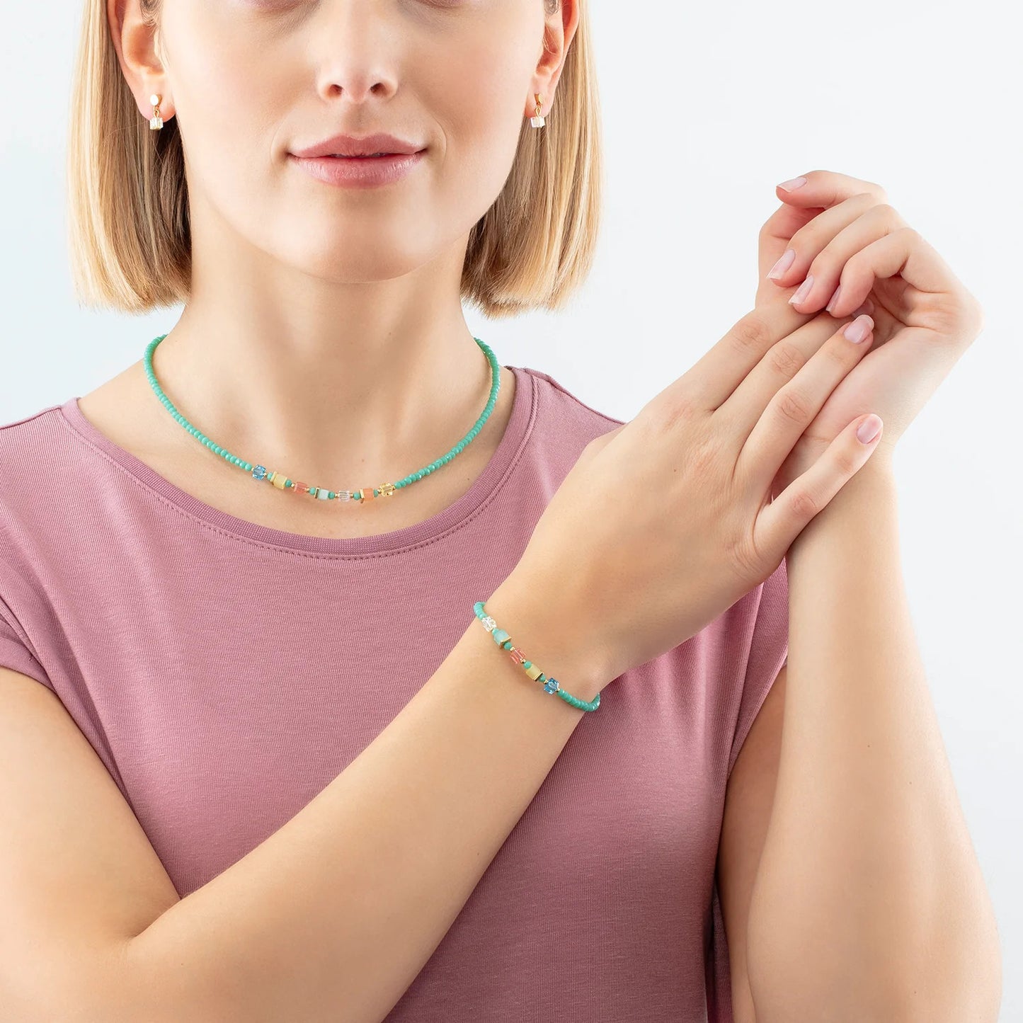 COEUR DE LION Halskette Multicolor Green