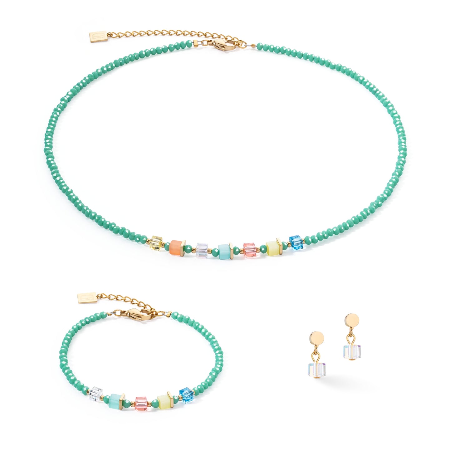 COEUR DE LION Ohrstecker Multicolor Grün