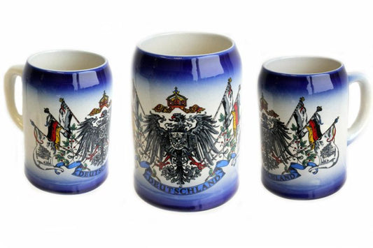 Bierkrug Blau Glatt 500 ml mit Deutschland-Adler – Sammler-Souvenir aus Bayern online kaufen