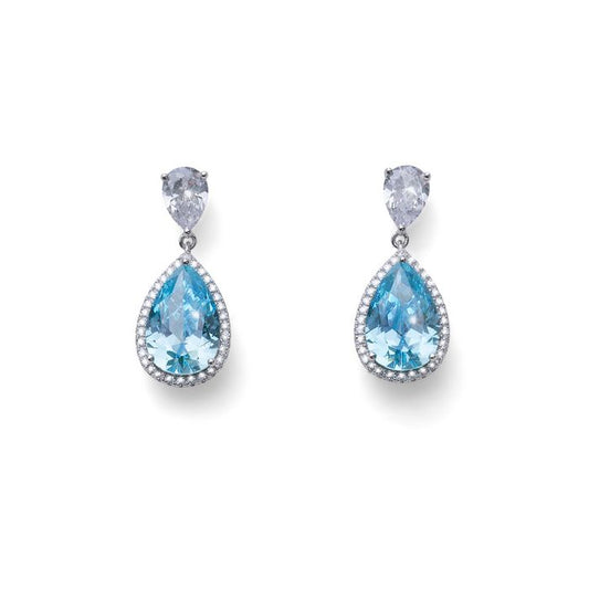 Oliver Weber Ohrringe Royal Drop Aquamarine and White