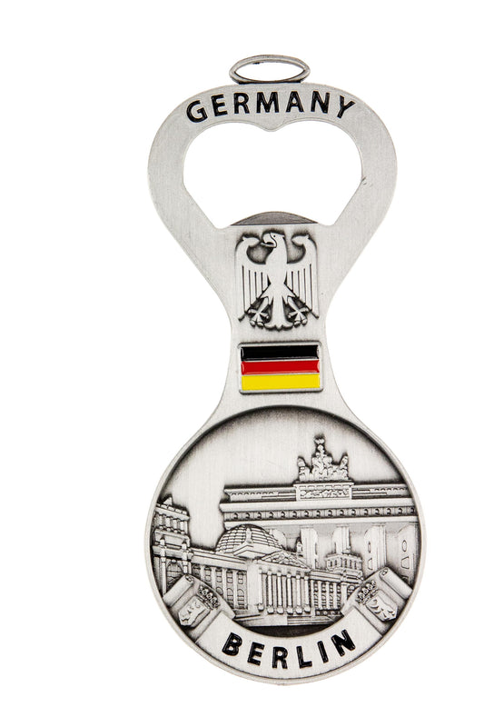 Flaschenöffner & Magnet 2-in-1 – Berlin Design in Altsilber | Allgäu Souvenir