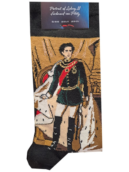 Socken mit Motiv Ludwig II von Bayern – Royaler Charme & romantisches Design im Allgäu Online Shop