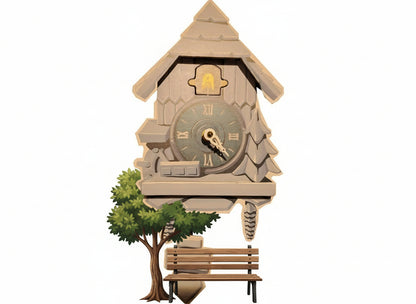 Mini Pappe Kuckucksuhr Feldberg DIY – Wahl zwischen Standard-, Pendel- oder Schlagwerk
