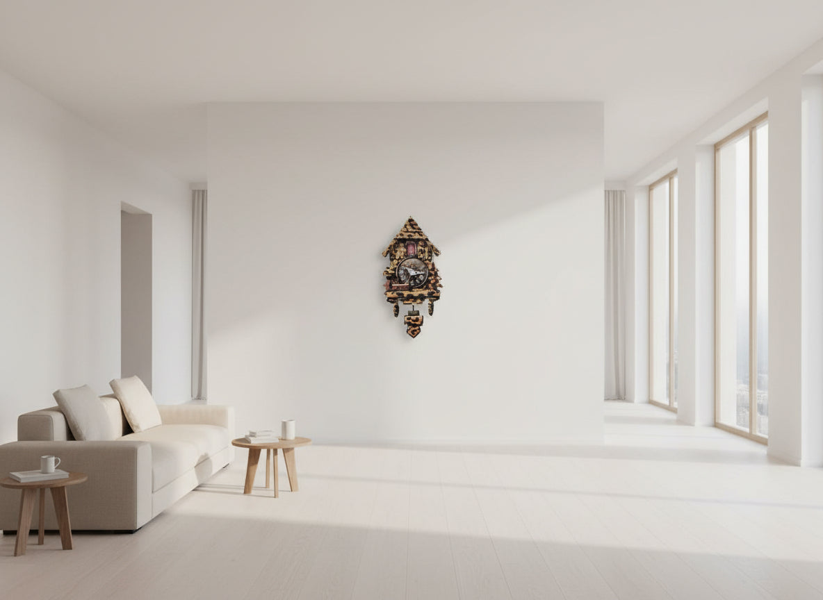 Mini Papp Kuckucksuhr Wildkätzchen DIY – Wahl zwischen Standard-, Pendel- oder Schlagwerk