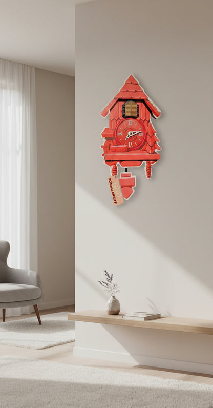 Pappuhr 3D Kuckucksuhr – Do it Yourself Bastelset für Kinder & Erwachsene