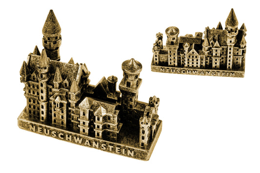 Schloss Neuschwanstein Polygebäude Gold - Souvenir aus Bayern