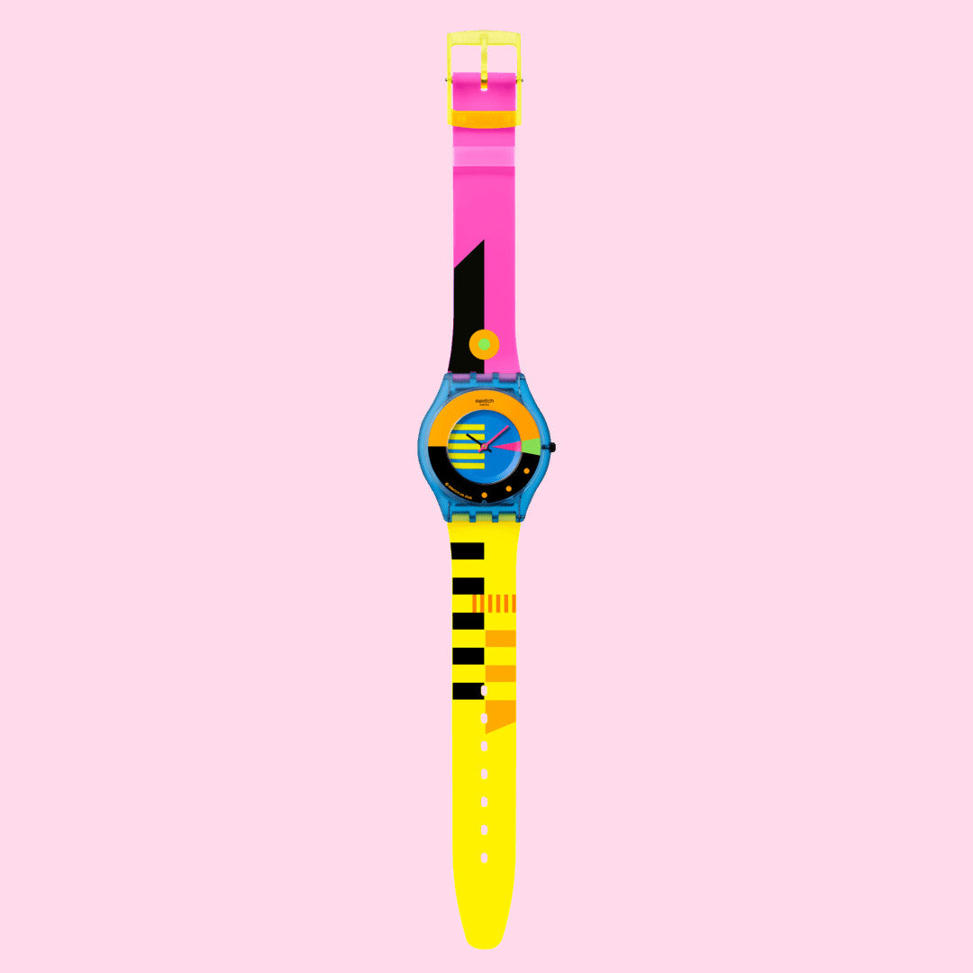 SWATCH Armbanduhr Swatch Neon Flumotions SS08S101 für Kinder, Jugendliche und Erwachsene