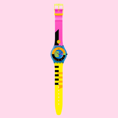 SWATCH Armbanduhr Swatch Neon Flumotions SS08S101 für Kinder, Jugendliche und Erwachsene