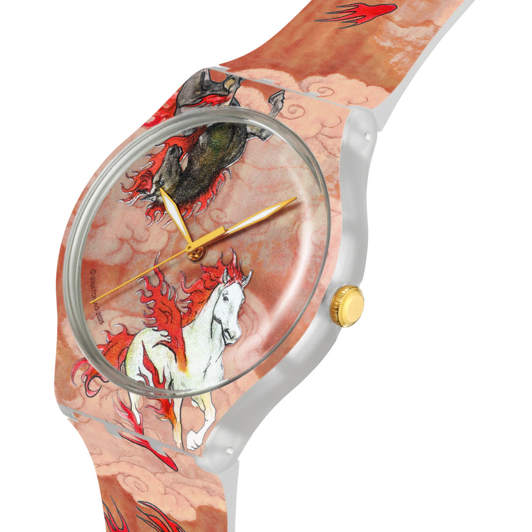SWATCH Armbanduhr Riding The Clouds SUOZ369 – Elegante Uhr in lebendigen Farben online kaufen
