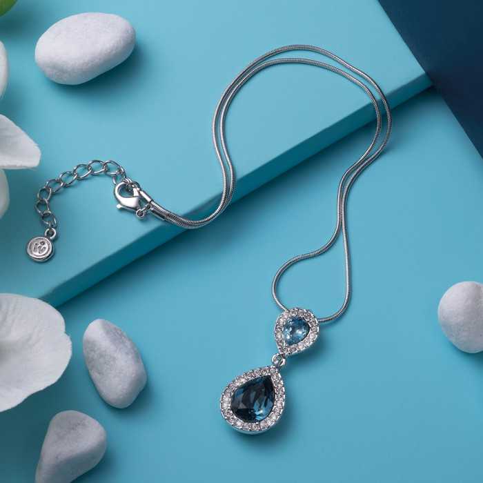 Oliver Weber Anhänger Rain Aqua/Montana – Edler Tropfen-Schmuck in Aqua und Blau