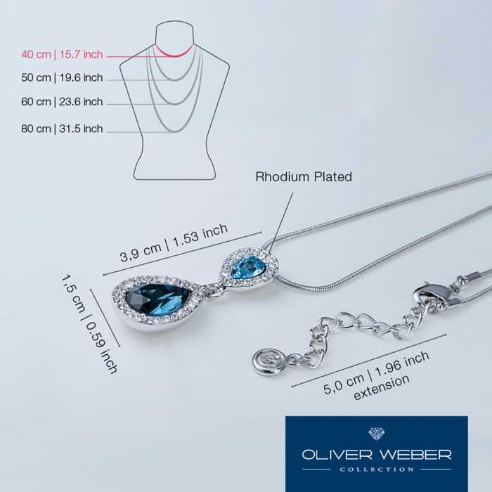Oliver Weber Anhänger Rain Aqua/Montana – Edler Tropfen-Schmuck in Aqua und Blau