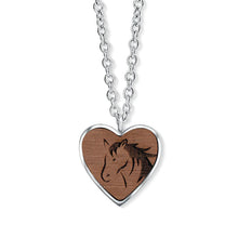Lade das Bild in den Galerie-Viewer, Wooden Horse Heart Pendant