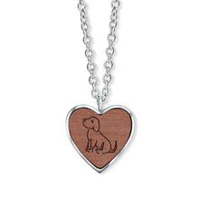 Lade das Bild in den Galerie-Viewer, Crystalp Wooden Dog Heart Necklace
